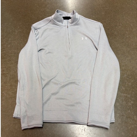 Under Armour Other - Under Armour ColdGear Mens Large Light Grey 1/4 Zip Pullover Sweater Loose Fit